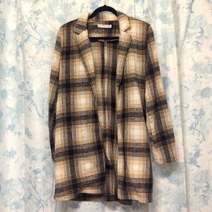 Cream and Black Pea Coat